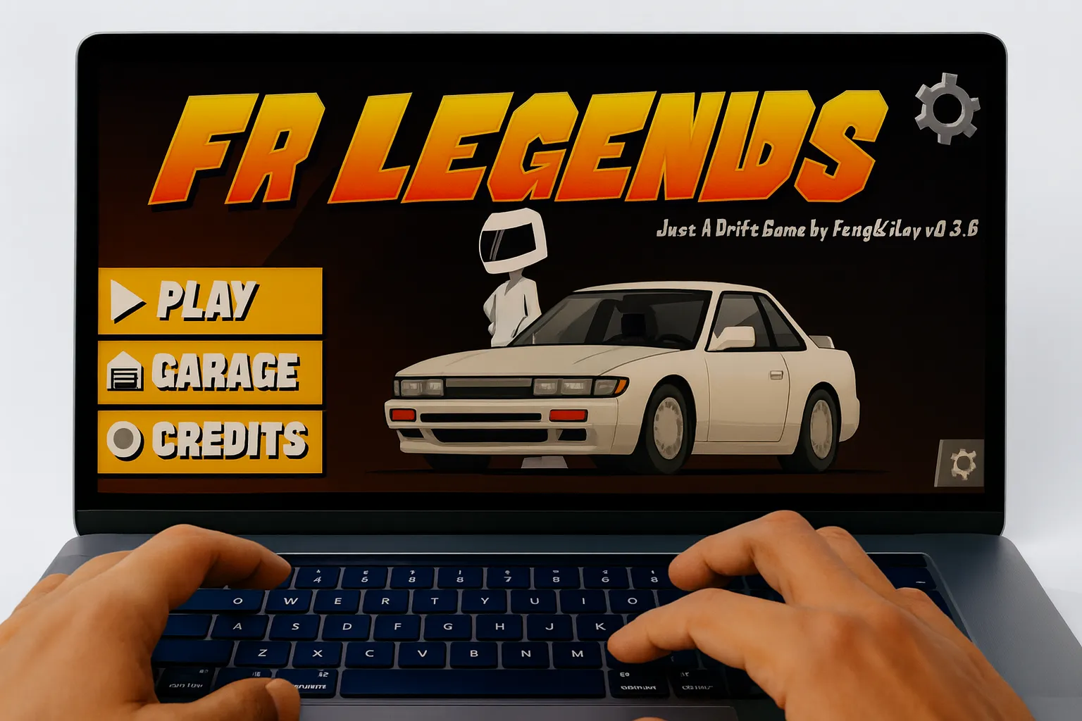 FR Legends Mod APK for Pc running on emulator with the main menu on screen