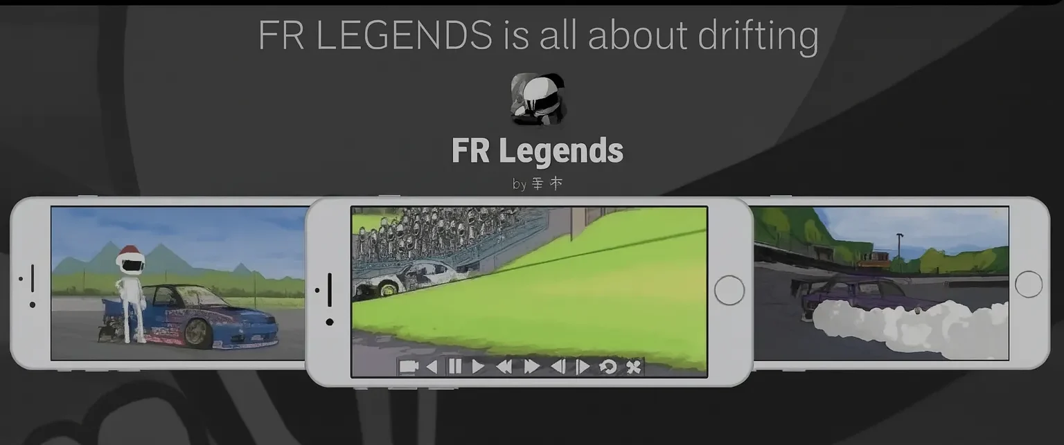 FR Legends Mod IPA for ios v0.4.1 gameplay previews displayed on iOS devices